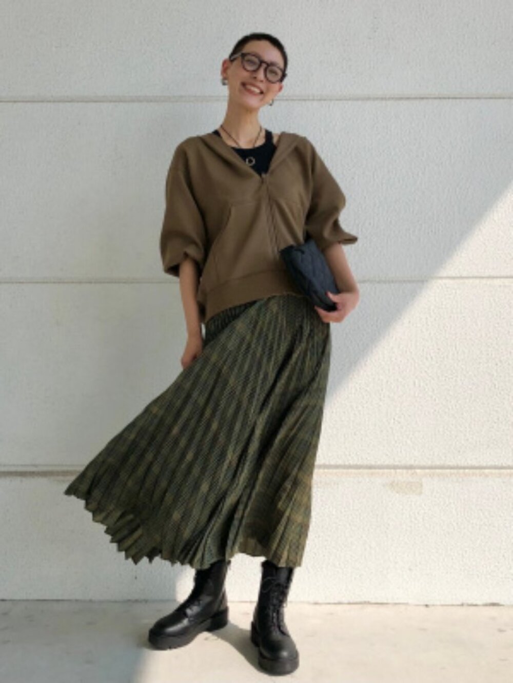 NWT! $59 UNIQLO Pleated Plaid Long Maxi Skirt Small (Japanese Medium) - Picture 4 of 11